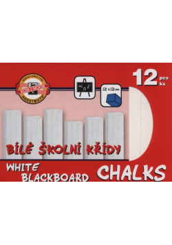 Kreda biała szkolna do tablic 12 sztuk 12x12mm