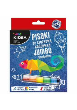 Pisaki Kidea ze stożkową końcówką Jumbo 8 kolorów