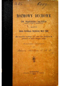 Rozmowy duchowe Św Franciszka Salezego 1902 r.