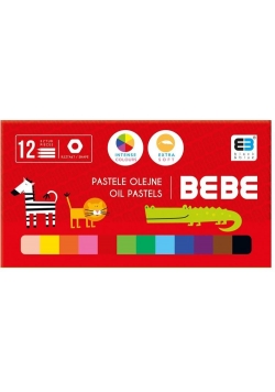 Pastele olejne 12 kolorów BB Kids czerwony