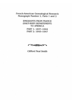 Emigrants from France (Haut-Rhin Department) to America. Part 1 (1837-1844) and Part 2 (1845-1847)