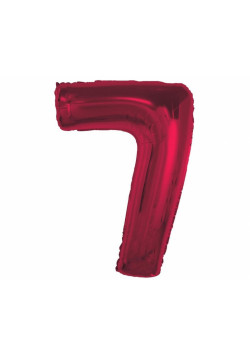 Balon foliowy cyfra 7 czerwona Smart 92cm