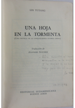 Una hoja en la tormenta