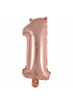 Balon foliowy mini cyfra 1 różowe złoto 19,5x40cm