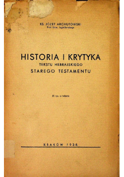 Historia i krytyka 1938 r.
