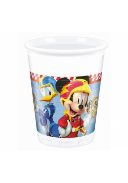 Kubeczki plastikowe - "Mickey Roadster Racers", 8 sztuk