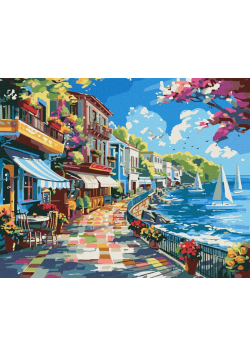 Malowanie po numerach IDEYKA 40x50 cm Miasto nad oceanem