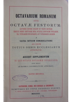 Octavarium Romanum, 1902 r.