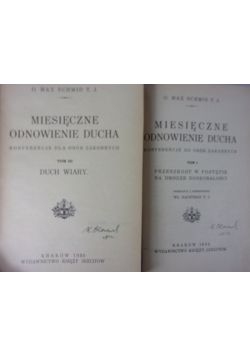 Miesięczne odnowienie ducha konferencje dla osób zakonnych. tom 1,3