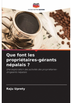 Que font les propriétaires-gérants népalais ?