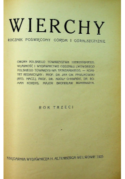Wierchy Rok 3 i 4 ok 1925 r.