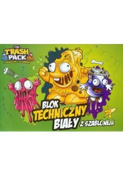 Blok techniczny biały A4 10 kartek z szablonami Trash Pack
