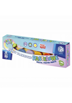 Farby plakatowe pastelowe Astra 12 kolorów