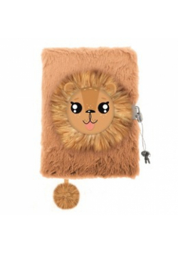 Pamiętnik A5 Włochacz z kłódką 3D My Little Friend Lion 96 k.