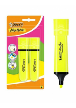 Zakreslacz Flat żółty neon 2szt BIC