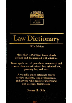 Law dictionary Fifth Edition