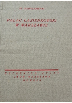 Pałac Łazienkowski w Warszawie, 1930r.