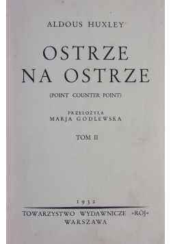 Ostrze na ostrze ,Tom III,1932r.