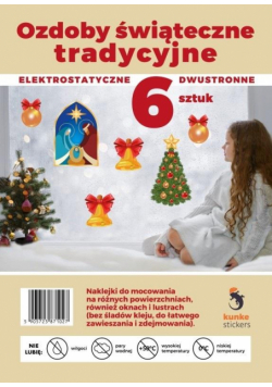 Ozdoby świąteczne elektrostatyczne tradycyjne 6szt