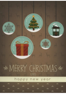 Karnet Bombki Merry Christmas