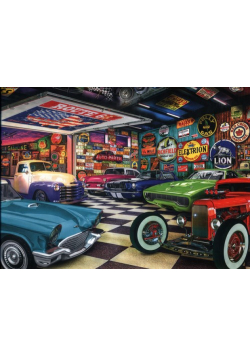 Puzzle 1000 Premium Plus Tea Time Garaż kolekcjonera samochodów 10845