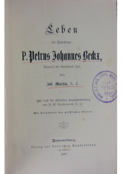 P.Petrus Johannes Beck,1897r.