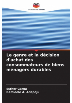 Le genre et la décision d'achat des consommateurs de biens ménagers durables