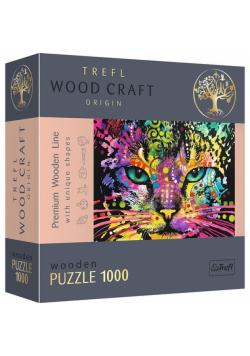 Puzzle Drewniane 1000 Kolorowy kot