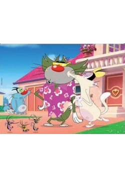 Puzzle dwustronne Plus 108 Oggy i karaluchy