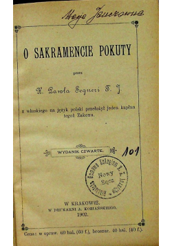 O Sakramencie pokuty 1902 r.