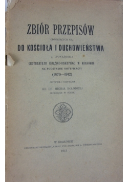 Zbiór przerpisów odnoszących się do kościoła i duchowieństwa, 1913r.