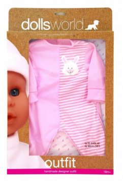 Ubranko Deluxe Fashion Boutique dla lalek do 46cm różowe z króliczkiem
