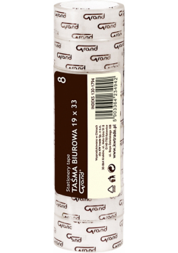 Taśma biurowa 19 mm x 33 m słupek 8 sztuk