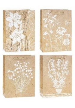 Torebka ozdobna Kwiaty 31x40x12cm mix ROZETTE