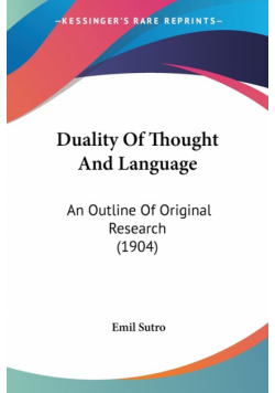 Duality Of Thought And Language