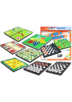 Gry 7w1 Zestaw Gier Planszowych Ludo Warcaby