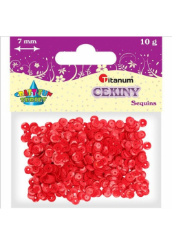 Cekiny czerwone 7mm 10g
