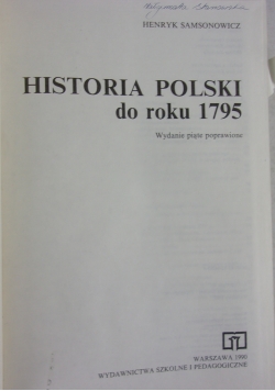 Historia Polski do 1795 r.