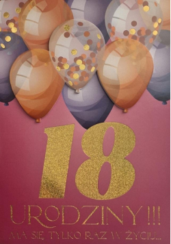 Karnet Urodziny 18 damskie