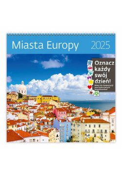 Kalendarz 2025 ścienny 30x30cm Miasta Europy HELMA