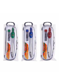 Cyrkiel metalowy z grafitami w etui MIX