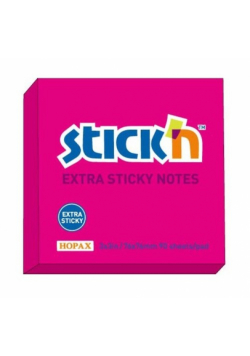 Notes samoprzylepny extra sticky 76x76mm różowy neonowy 90 kartek 12 sztuk
