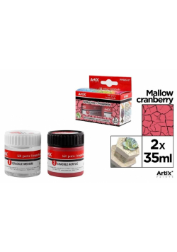 Farba akrylowa malinowa + środek do spękań 2x35ml