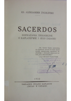 Sacerdos,1932r.