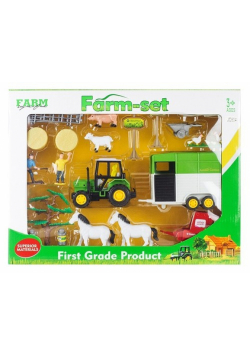 Zestaw farma traktor + przyczepa i zwierzęta hodowlane