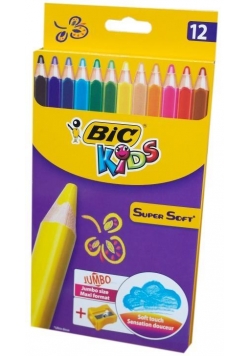 Kredki Super Soft 12 kolorów BIC