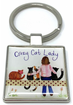Brelok do kluczy K28 Crazy Cat Lady Kociara