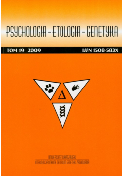 Psychologia etologia genetyka tom 19 2009