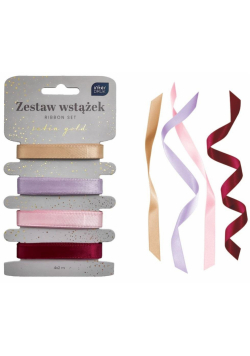 Zestaw wstążek 4x2m Satin Gold