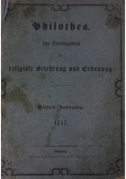 Philothea ein sonntagsblatt,1847r.